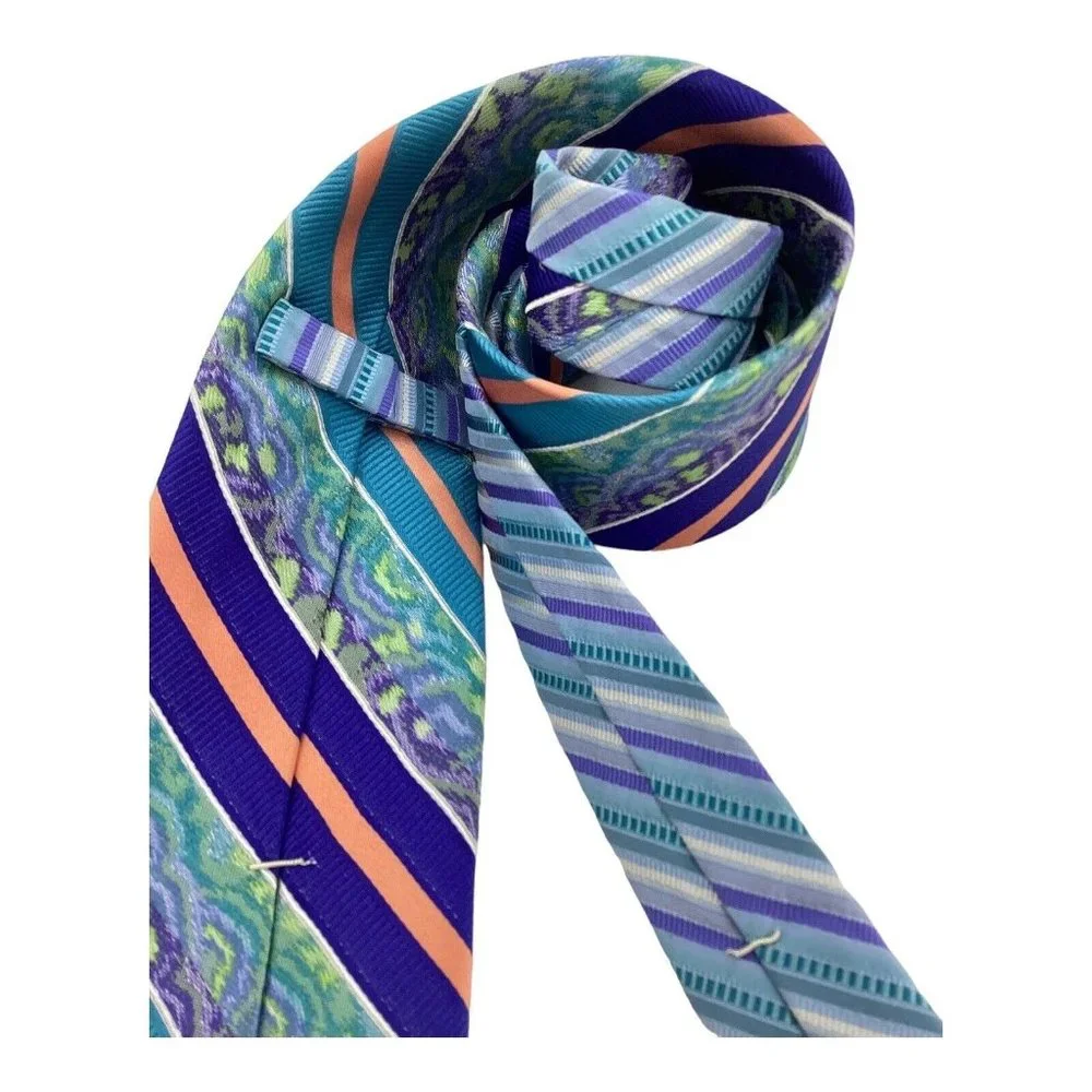 ROBERT GRAHAM XL Blue Art Print Silk Tie Made In USA 62"-3.25" EX COND - Picture 5 of 8